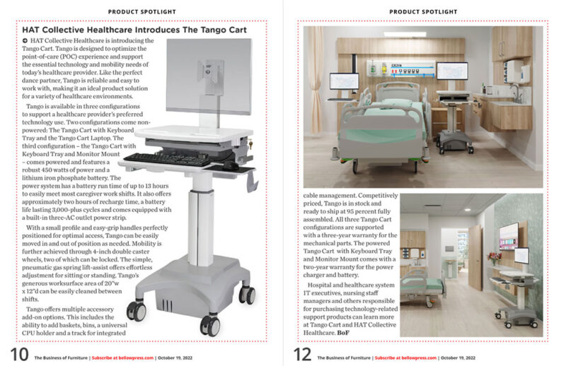 BUSINESS OF FURNITURE HAT COLLECTIVE HEALTHCARE INTRODUCES THE TANGO